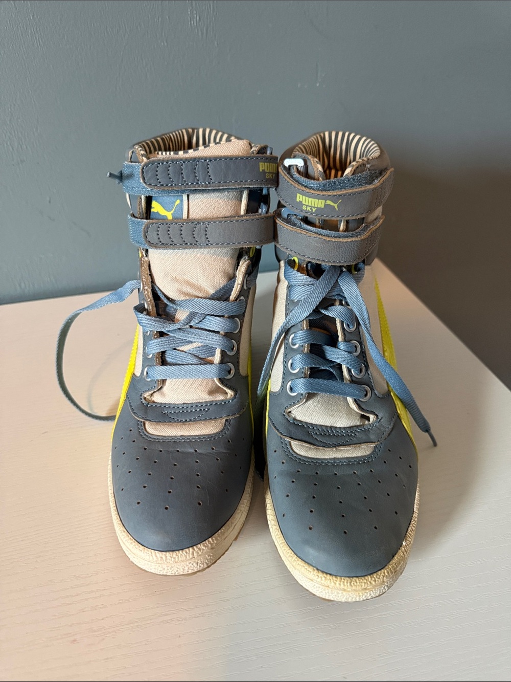 Puma women’s  Mid-Top Sneakers in Blue and Yellow